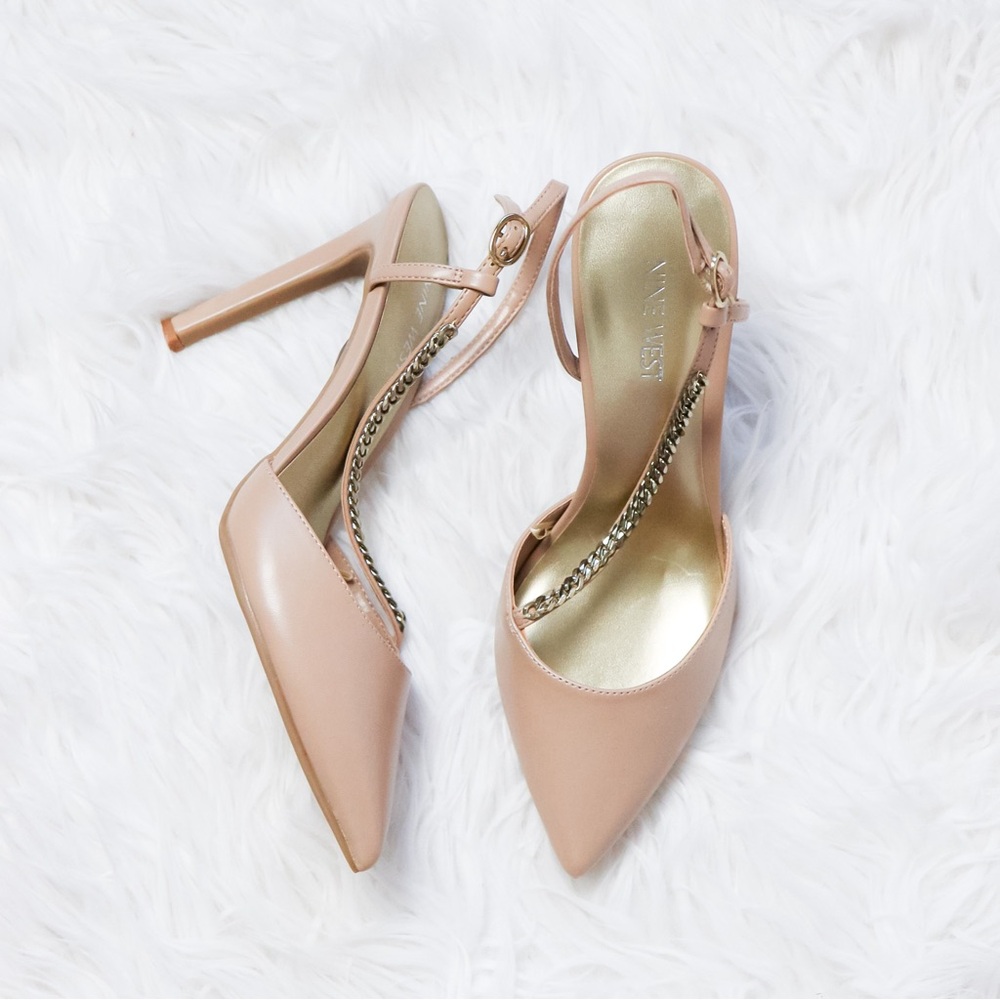 NINE WEST WOMENS FENOR3 PUMP - Beige , 8 1/2